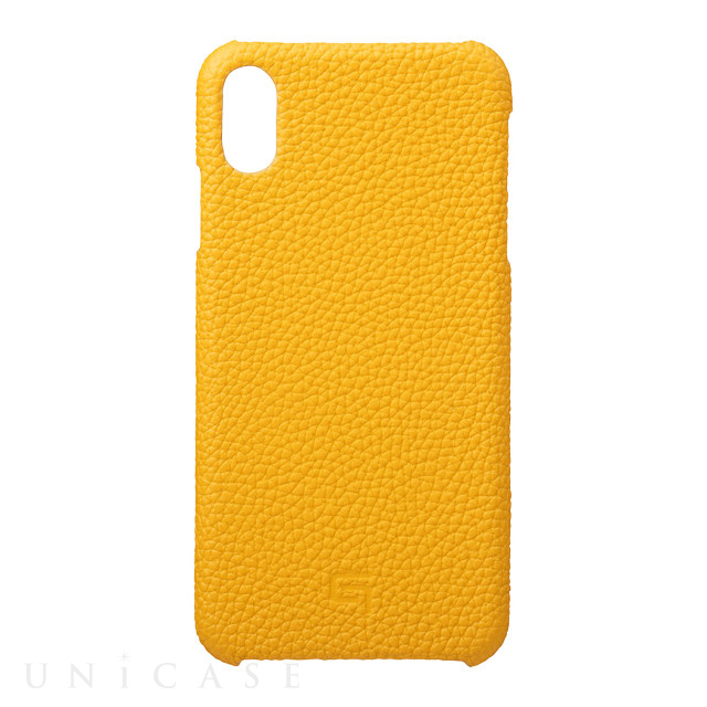【iPhoneXS Max ケース】Shrunken-Calf Leather Shell Case (Yellow)