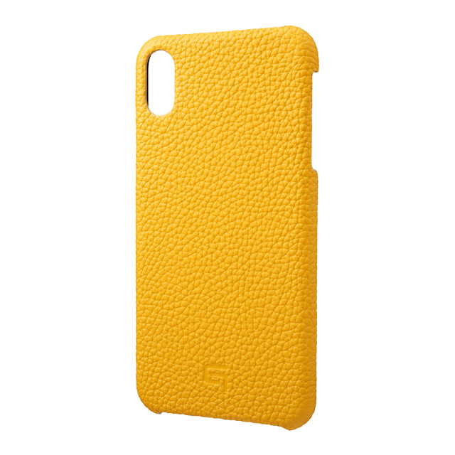 【iPhoneXS Max ケース】Shrunken-Calf Leather Shell Case (Yellow)サブ画像