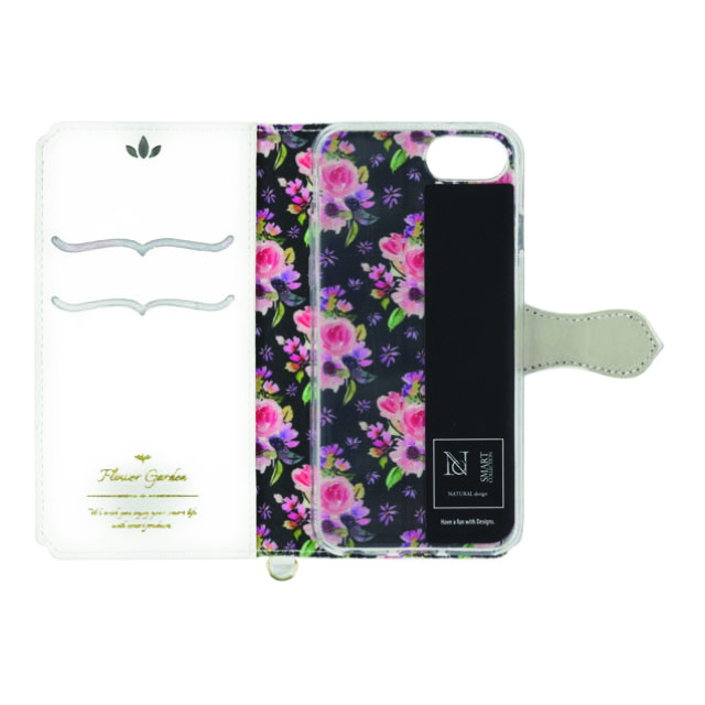 【iPhoneXR ケース】手帳型ケース Flower Garden (White)サブ画像