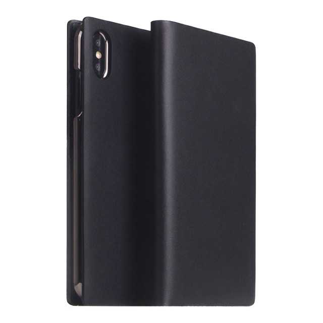 【iPhoneXS Max ケース】Calf Skin Leather Diary (ブラック)サブ画像