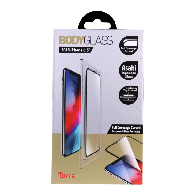 【iPhoneXS Max フィルム】BODYGLASS  (かぶせるだけの簡単貼り付けキット付き)フルフレーム Full Frame - Blackサブ画像