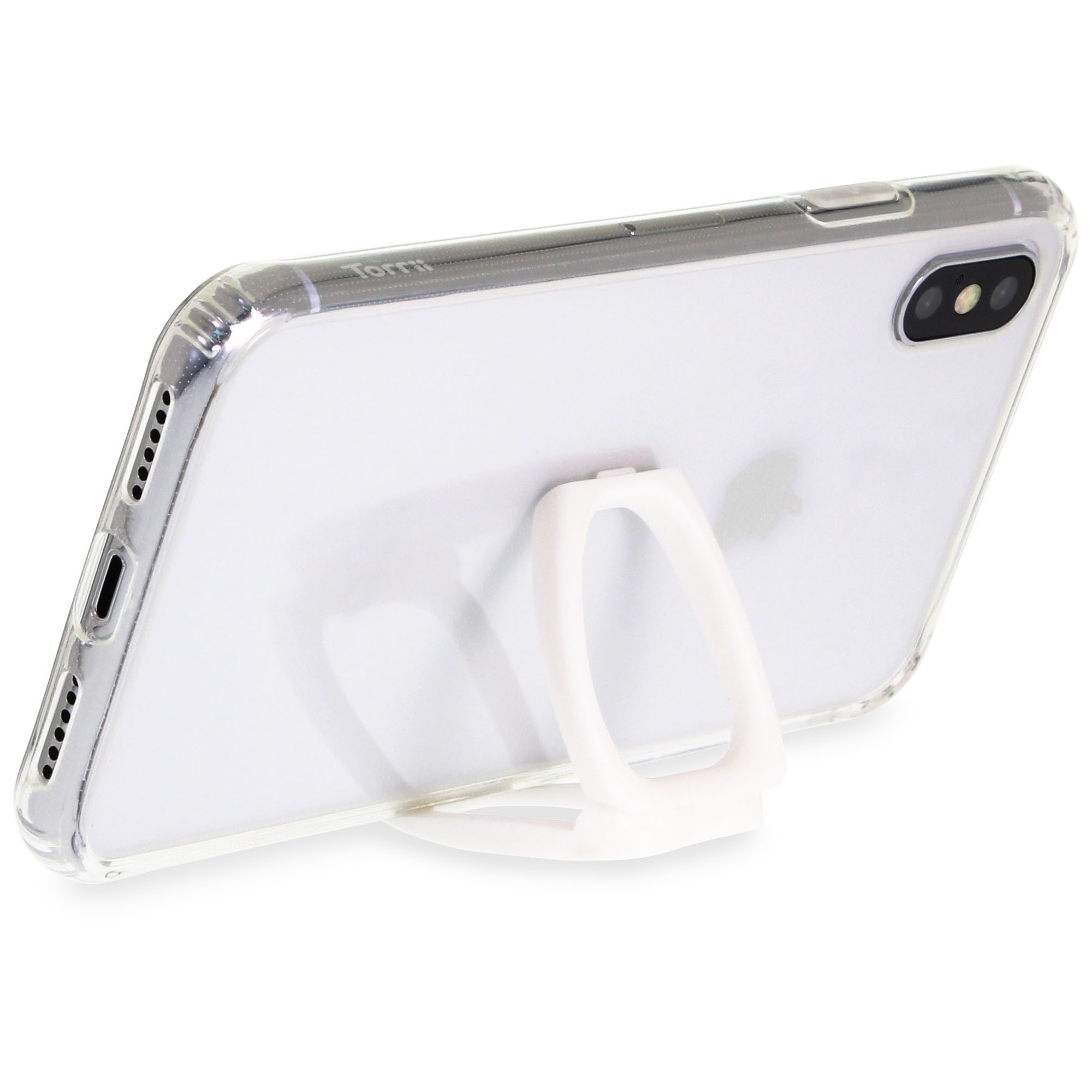 【iPhoneXS/X ケース】Torrii 衝撃吸収TPUフレーム + 背面強化Glass クリアケース  (リングスタンドストラップ付き) Clearサブ画像