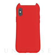 【iPhoneXS/X ケース】HANA 衝撃吸収TPU 猫耳デザインケース (RED)