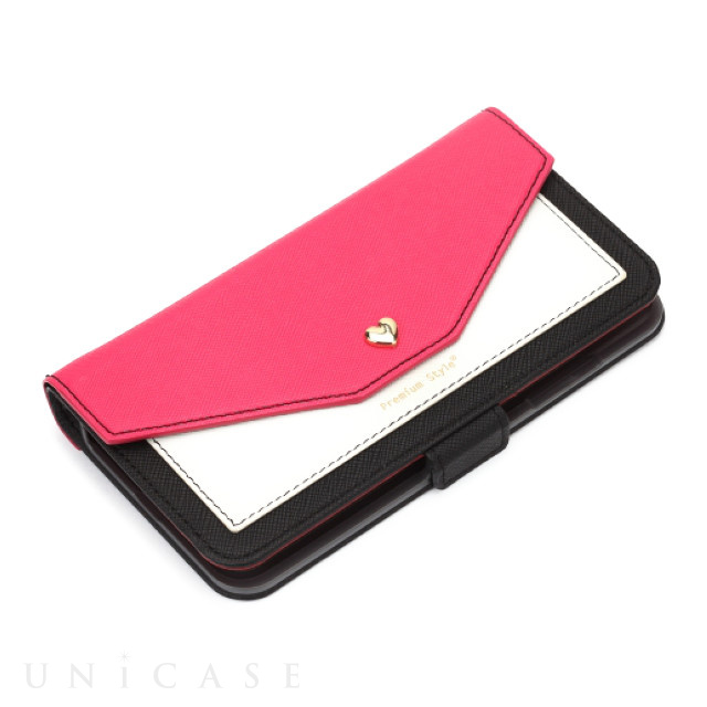 【iPhoneXR ケース】ダブルフリップカバー スクエア型ポケット (ピンク)