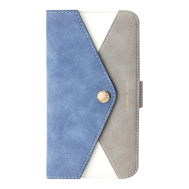 【iPhoneXS Max ケース】ダブルフリップカバー レター型ポケット (ブルー)サブ画像