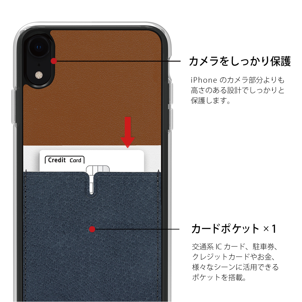 【iPhoneXR ケース】C1 バックポケットケース (Tan)サブ画像