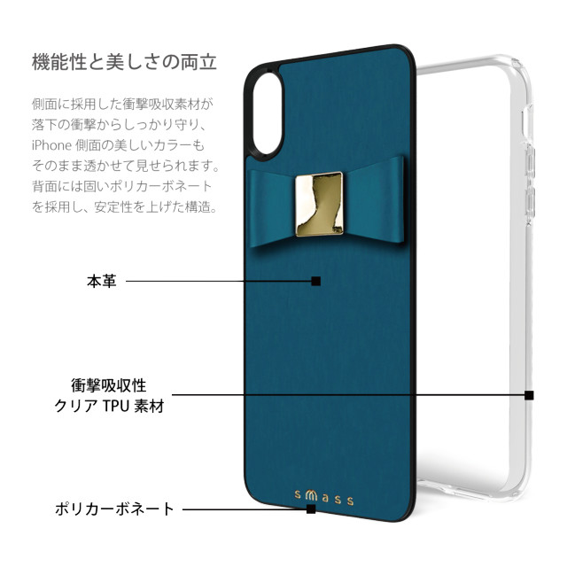【iPhoneXR ケース】Rebon 本革 デザインケース (Aqua Blue)サブ画像