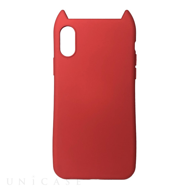【iPhoneXR ケース】HANA 衝撃吸収TPU 猫耳デザインケース (RED)