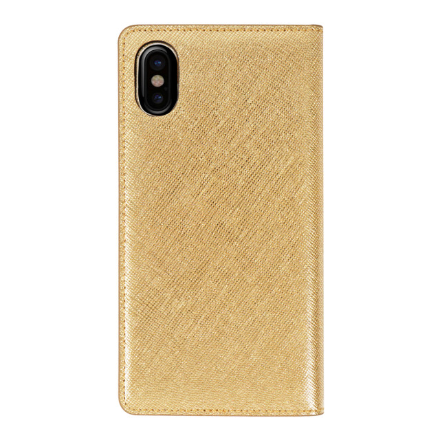 【iPhoneXS Max ケース】Saffiano Flip Case (ゴールド)サブ画像