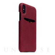【iPhoneXS/X ケース】Full Grain Leather Back Case (Burgundy Rose)
