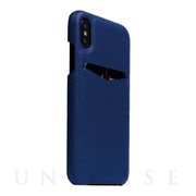 【iPhoneXS/X ケース】Full Grain Leather Back Case (Navy Blue)