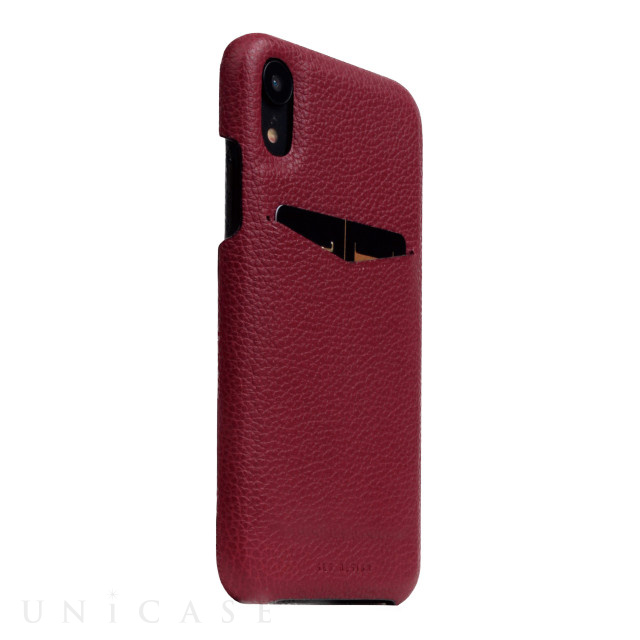 【iPhoneXR ケース】Full Grain Leather Back Case (Burgundy Rose)
