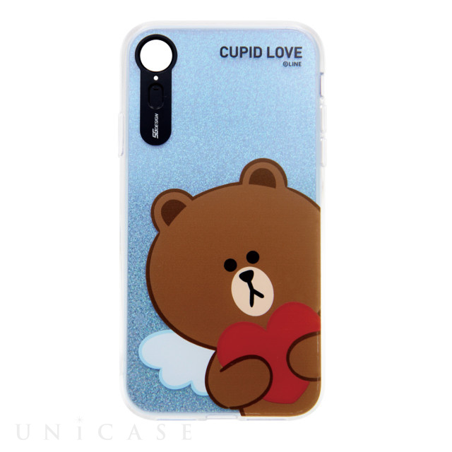 【iPhoneXR ケース】LIGHT UP CASE CUPID LOVE (ブラウンハート)
