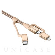 Essential C10i3 USB-C+Micro-B5-pin+USB Lightning to USB 2.0 Cable (Gold)