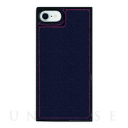 【iPhoneSE(第2世代)/8/7/6s/6 ケース】Square Mirror Case (Navy×Red)