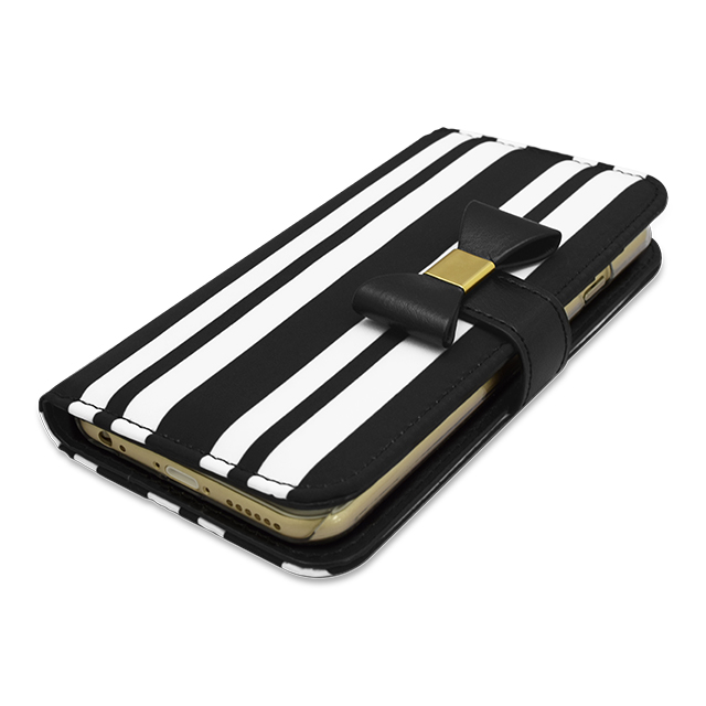 【アウトレット】【iPhone6s/6 ケース】Ribbon Diary Stripe Black for iPhone6s/6サブ画像
