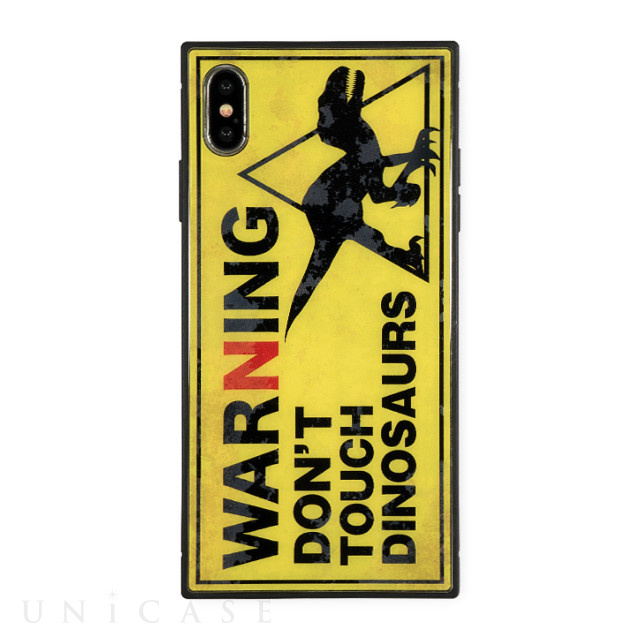 【iPhoneXS Max ケース】KWH スクエア型 ガラスケース (WARNING DON’T TOUCH)