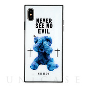 【iPhoneXS Max ケース】MILKBOY スクエア型 ガラスケース (SEE NO EVILBEARS WH)