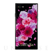 【iPhone8/7 ケース】DaTuRa スクエア型 ガラスケース (CLASSIC FLOWER BLACK)