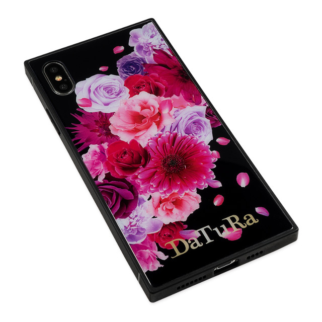 【iPhoneXS Max ケース】DaTuRa スクエア型 ガラスケース (CLASSIC FLOWER BLACK)サブ画像