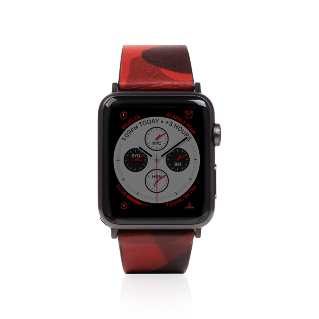 【Apple Watch バンド 44/42mm】Italian Camo Leather (レッド) for Apple Watch Series4/3/2/1サブ画像