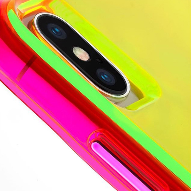 【iPhoneXS/X ケース】Tough Clear (Neon Green/Pink Neon)サブ画像