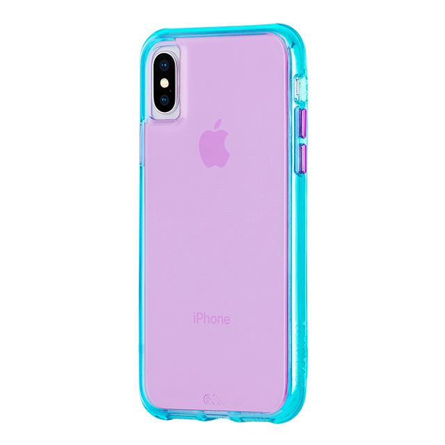 【iPhoneXS/X ケース】Tough Clear (Neon Turquoise/Purple)サブ画像