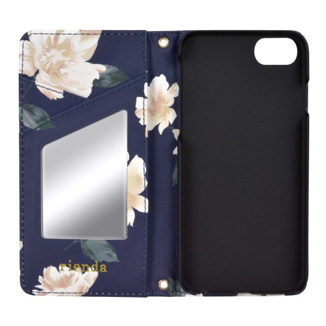 【iPhoneSE(第3/2世代)/8/7/6s/6 ケース】rienda 手帳ケース (全面/Lace Flower/ネイビー)サブ画像