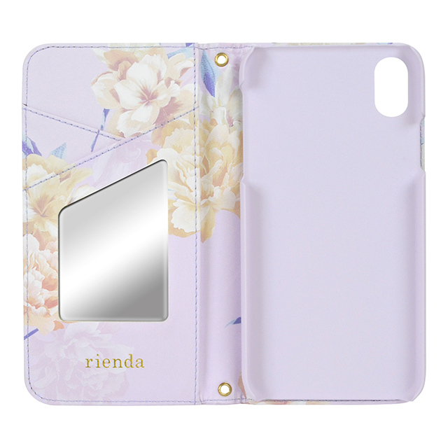 【iPhoneXS/X ケース】rienda 手帳ケース (全面/Layer Flower/パープル)サブ画像