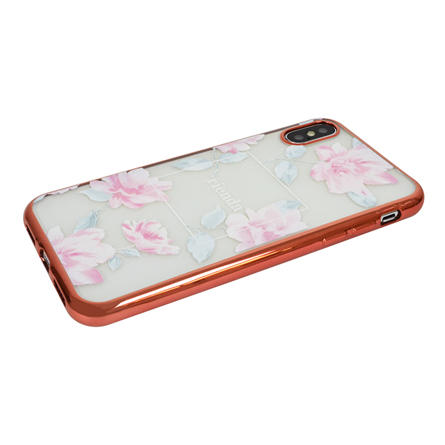 【iPhoneXS/X ケース】rienda メッキクリアケース (Lace Flower/ピンク)サブ画像