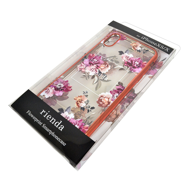 【iPhoneXS/X ケース】rienda メッキクリアケース (Brilliant Flower/バーガンディー)サブ画像