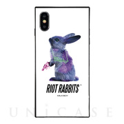 【iPhoneXS/X ケース】MILKBOY スクエア型 ガラスケース (Riot Rabbits WHT)