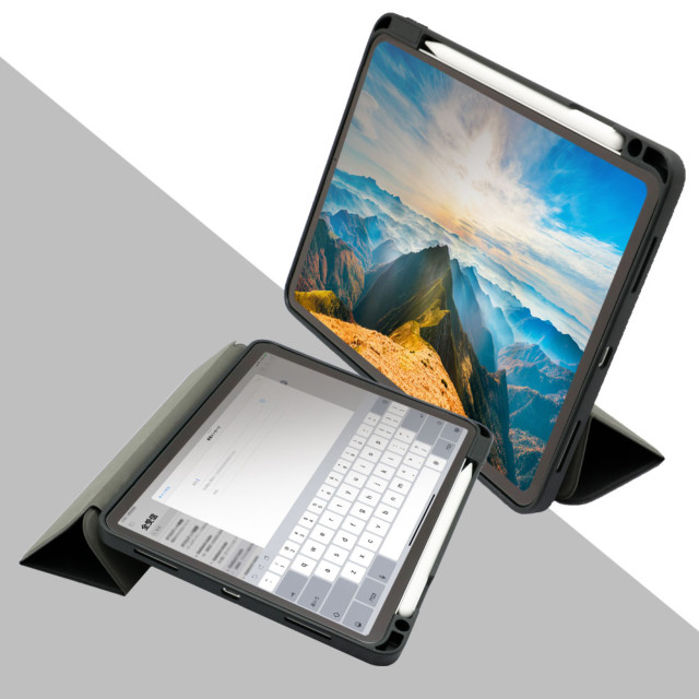 【iPad Pro(12.9inch)(第3世代) ケース】収納しながら充電できるペンホルダー付き iPad Case with Pen Holder  (ブラック)サブ画像