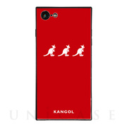【iPhone8/7 ケース】KANGOL スクエア型 ガラスケース [KANGOL TRIPLE(RED)]