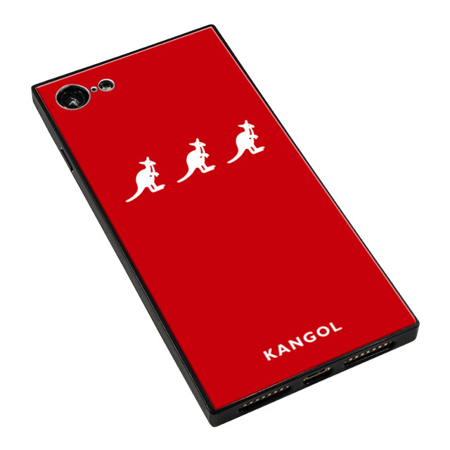【iPhone8/7 ケース】KANGOL スクエア型 ガラスケース [KANGOL TRIPLE(RED)]サブ画像