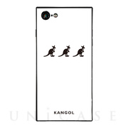 【iPhone8/7 ケース】KANGOL スクエア型 ガラスケース [KANGOL TRIPLE(WHT)]