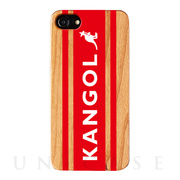 【iPhone8/7/6s/6 ケース】KANGOL ウッドケース [KANGOL BOX LOGO(RED)]