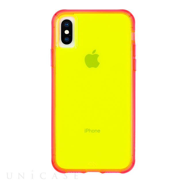 【iPhoneXS Max ケース】Tough Clear (Neon Green/Pink Neon)