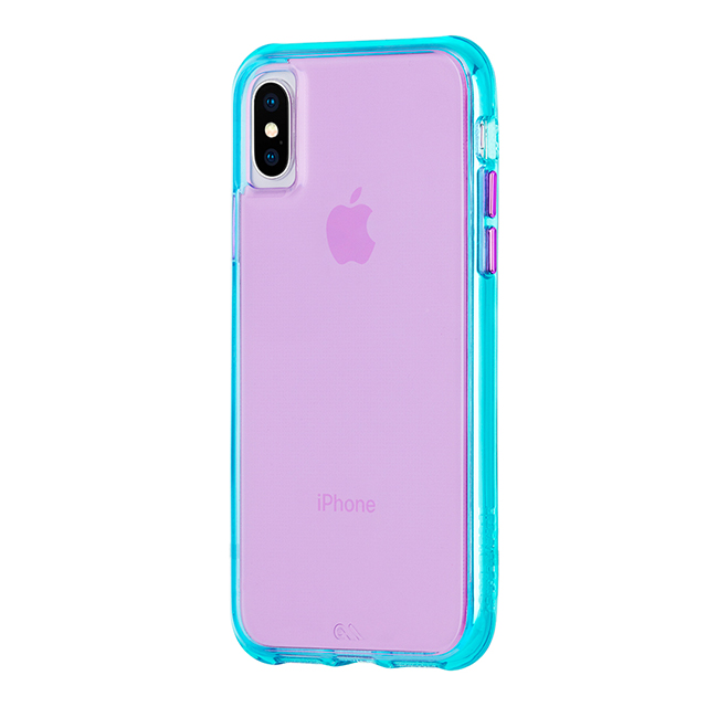 【iPhoneXS Max ケース】Tough Clear (Neon Turquoise/Purple)サブ画像