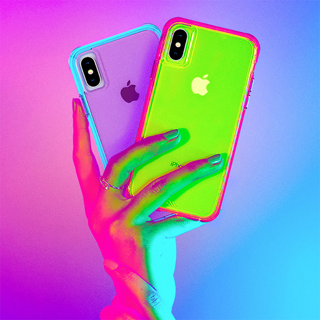 【iPhoneXR ケース】Tough Clear (Neon Turquoise/Purple)サブ画像