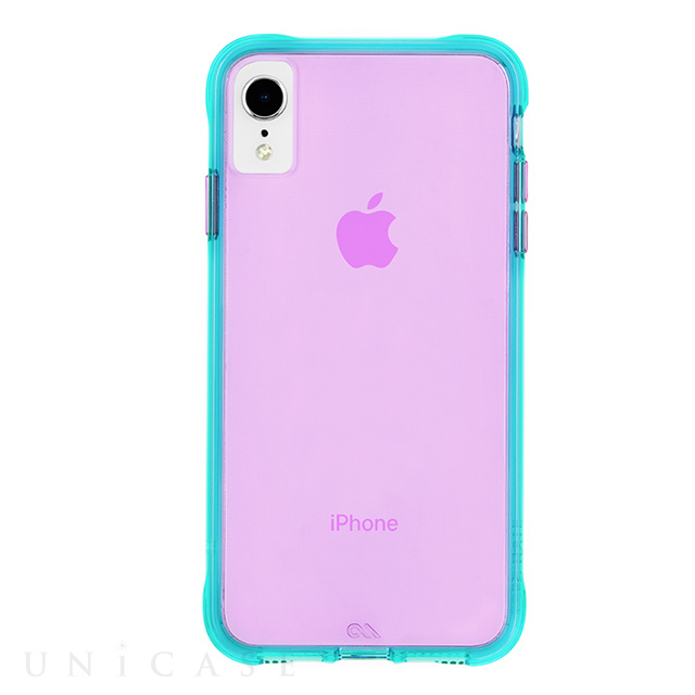 【iPhoneXR ケース】Tough Clear (Neon Turquoise/Purple)