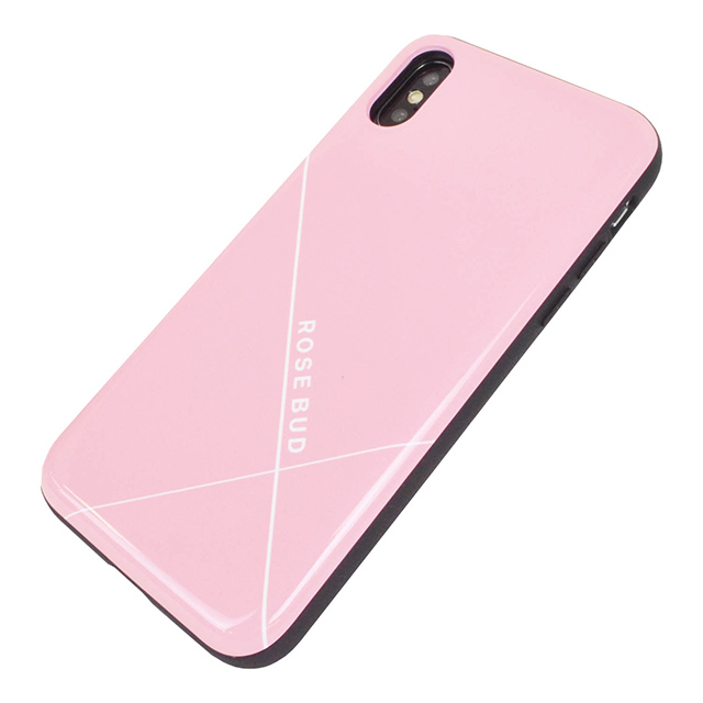 【iPhoneXS/X ケース】ROSE BUD スタンドミラー付きカード収納型背面ケース (ピンク)サブ画像