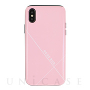 【iPhoneXS/X ケース】ROSE BUD スタンドミラー付きカード収納型背面ケース (ピンク)