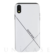 【iPhoneXR ケース】ROSE BUD スタンドミラー付きカード収納型背面ケース (ホワイト)