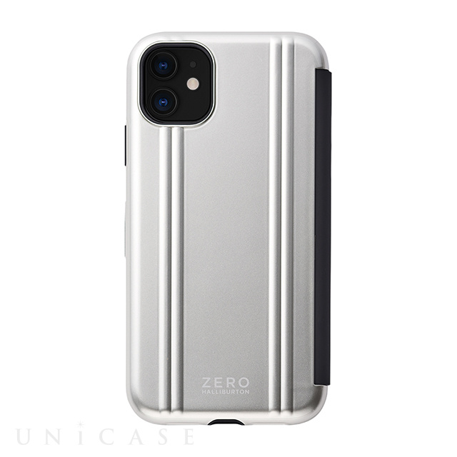 【iPhone11 ケース】ZERO HALLIBURTON Hybrid Shockproof Flip case for iPhone11 (Silver)