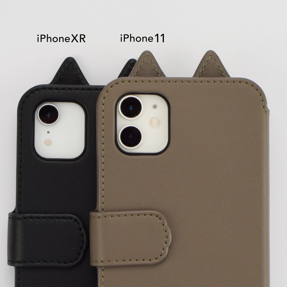 【iPhone11/XR ケース】Tassel Tail Cat Flip Case for iPhone11 (gray)サブ画像