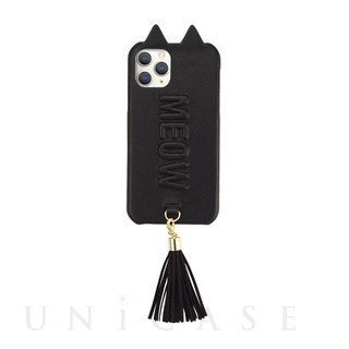 【iPhone11 Pro ケース】Tassel Tail Cat Case for iPhone11 Pro (black)