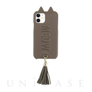 【iPhone11/XR ケース】Tassel Tail Cat Case for iPhone11 (gray)