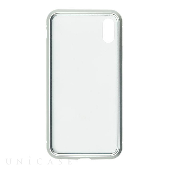 【iPhoneXS/X ケース】背面繊維ガラス×アルミバンパーケース (Silver)