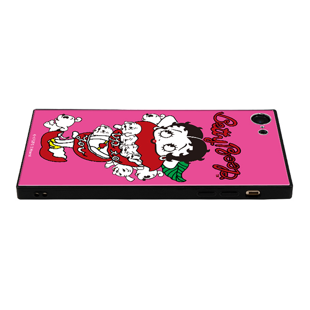 【iPhone8/7 ケース】yanagida masami × Betty Boop スクエア型 ガラスケース (モギタテボイスがはにかむゴキゲンベティー)サブ画像